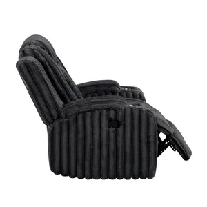 Brynda Corduroy Fabric Reclining Chair with Cup Holders