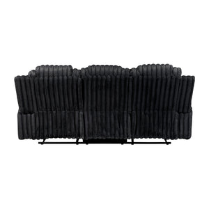Brynda Corduroy Fabric Manual Double Reclining Sofa with Cup Holders