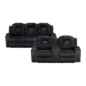 Brynda 2-Piece Corduroy Fabric Manual Reclining Sofa Set