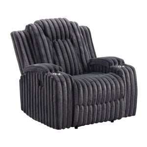 Brynda Corduroy Fabric Reclining Chair with Cup Holders