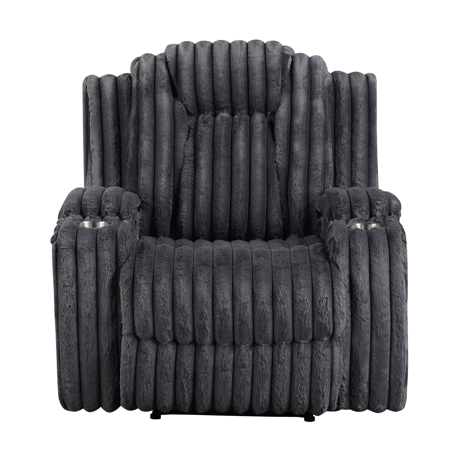 Brynda Corduroy Fabric Reclining Chair with Cup Holders