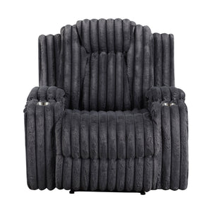 Brynda Corduroy Fabric Reclining Chair with Cup Holders