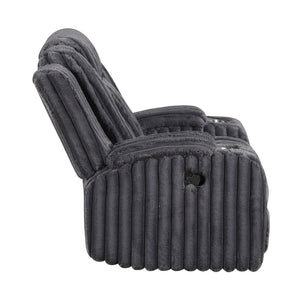 Brynda Corduroy Fabric Reclining Chair with Cup Holders
