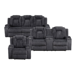 Brynda 3-Piece Corduroy Fabric Manual Reclining Sofa Set