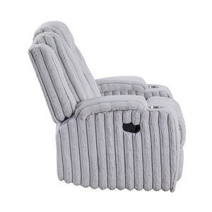 Brynda Corduroy Fabric Reclining Chair with Cup Holders