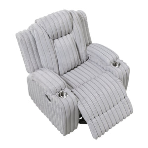 Brynda Corduroy Fabric Reclining Chair with Cup Holders