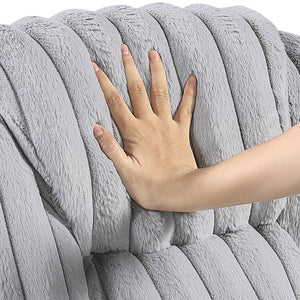 Brynda Corduroy Fabric Manual Double Reclining Sofa with Cup Holders