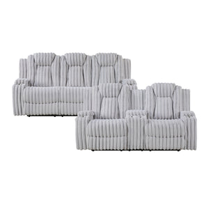 Brynda 2-Piece Corduroy Fabric Manual Reclining Sofa Set