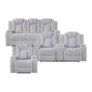 Brynda 3-Piece Corduroy Fabric Manual Reclining Sofa Set