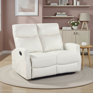 Centralia Faux Leather Manual Double Reclining Loveseat