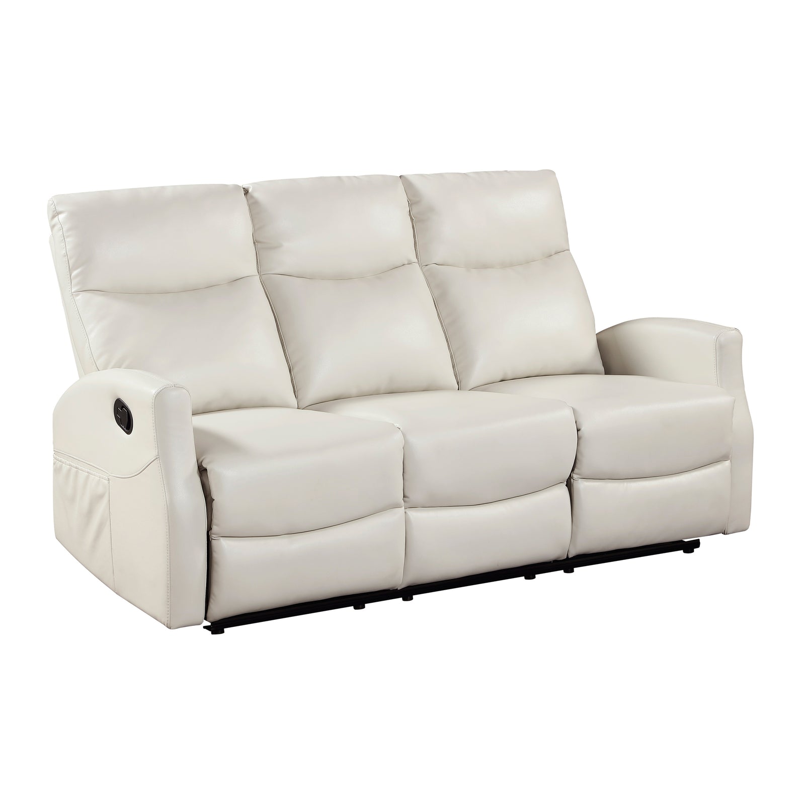 Centralia Faux Leather Manual Double Reclining Sofa