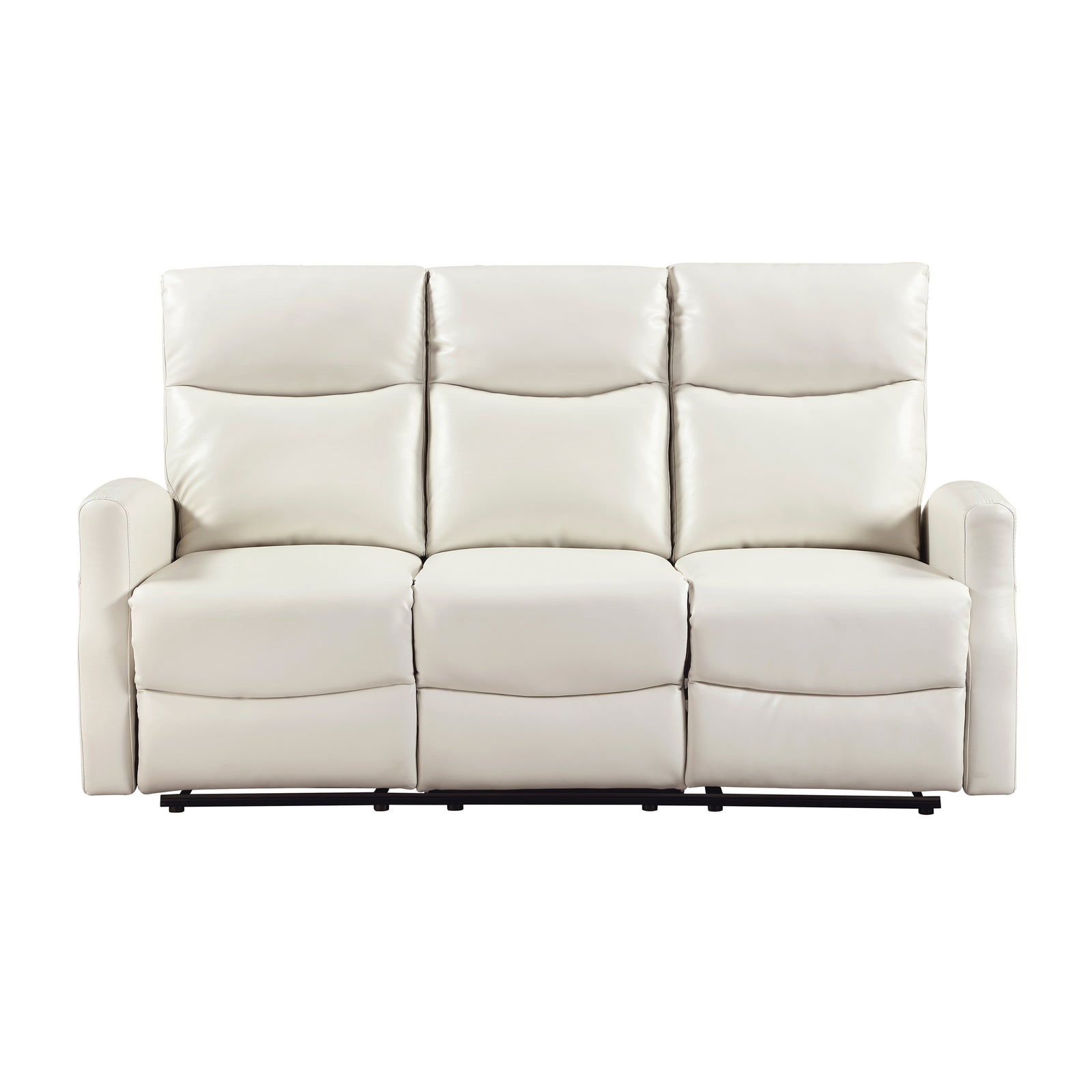 Centralia Faux Leather Manual Double Reclining Sofa