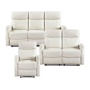 Centralia 3-Piece Faux Leather Manual Reclining Sofa Set