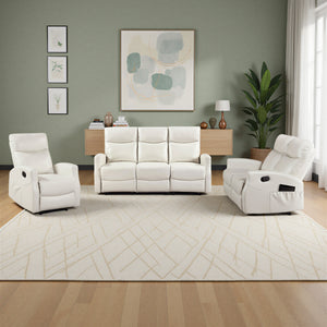 Centralia 3-Piece Faux Leather Manual Reclining Sofa Set