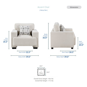 Orbis Chenille Fabric Living Room Chair