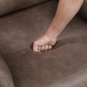 Vero Polished Microfiber Manual Double Reclining Love seat with Center Console
