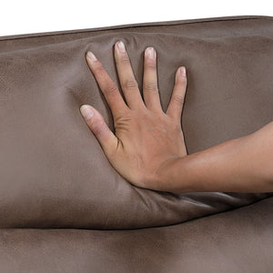 Vero Polished Microfiber Manual Double Reclining Sofa with Drop-down Cup Holders
