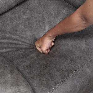 Vero Polished Microfiber Manual Double Reclining Love seat with Center Console