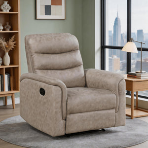 Vero Polished Microfiber Manual Reclining Chair