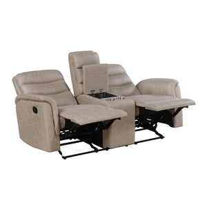 Vero 2-Piece Polished Microfiber Manual Reclining Sofa Set