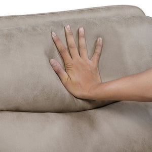 Vero Polished Microfiber Manual Double Reclining Love seat with Center Console