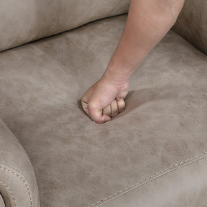 Vero Polished Microfiber Manual Double Reclining Love seat with Center Console