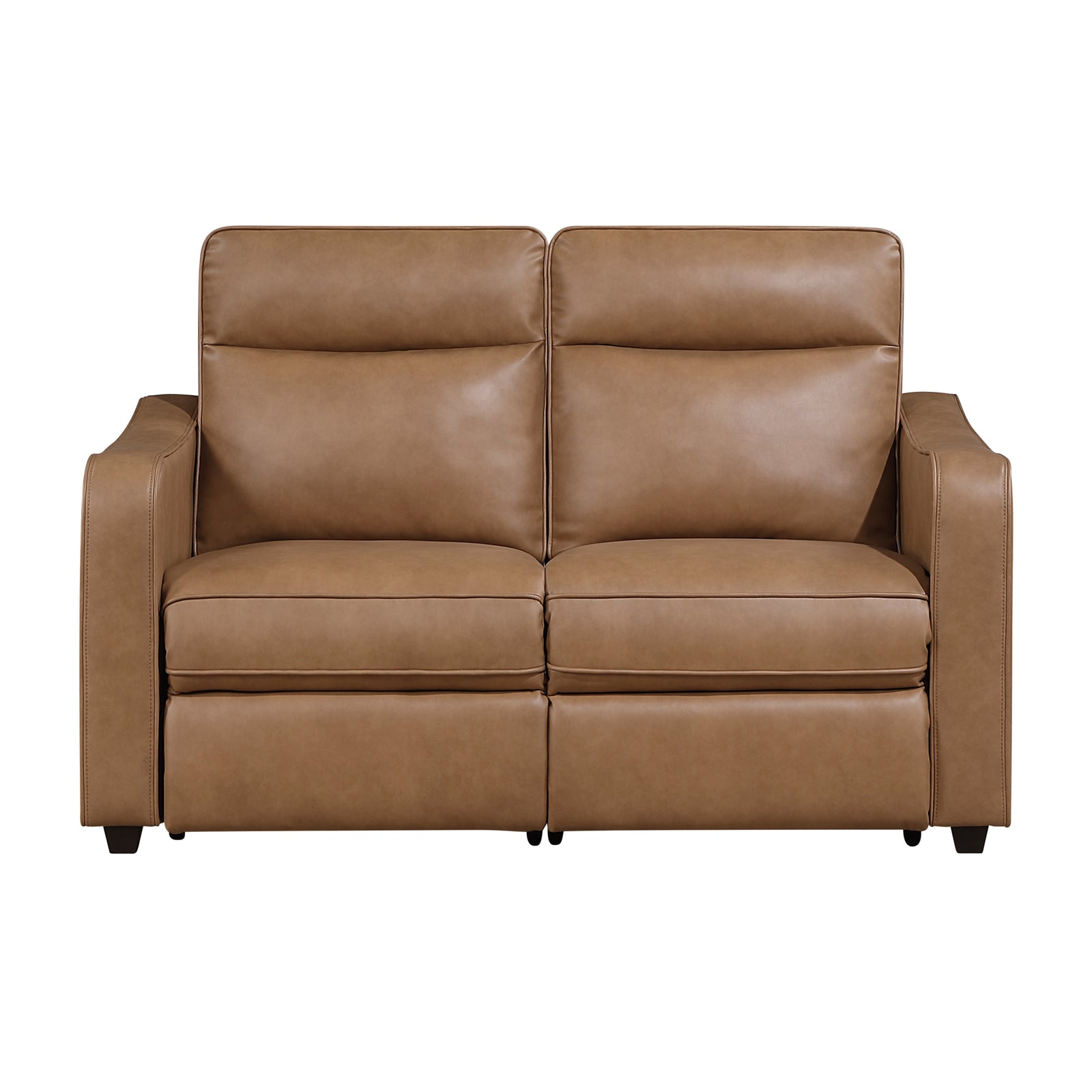 Orlin Faux Leather Power Double Reclining Loveseat with Curved Track Arms