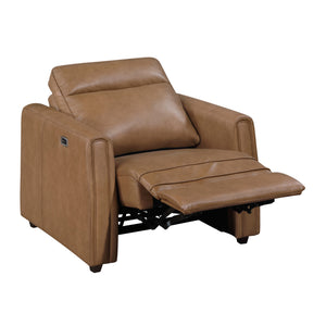 Orlin Faux Leather Power Reclining Chair with Rounded Track Arms