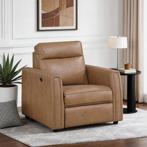 Orlin Faux Leather Power Reclining Chair with Rounded Track Arms