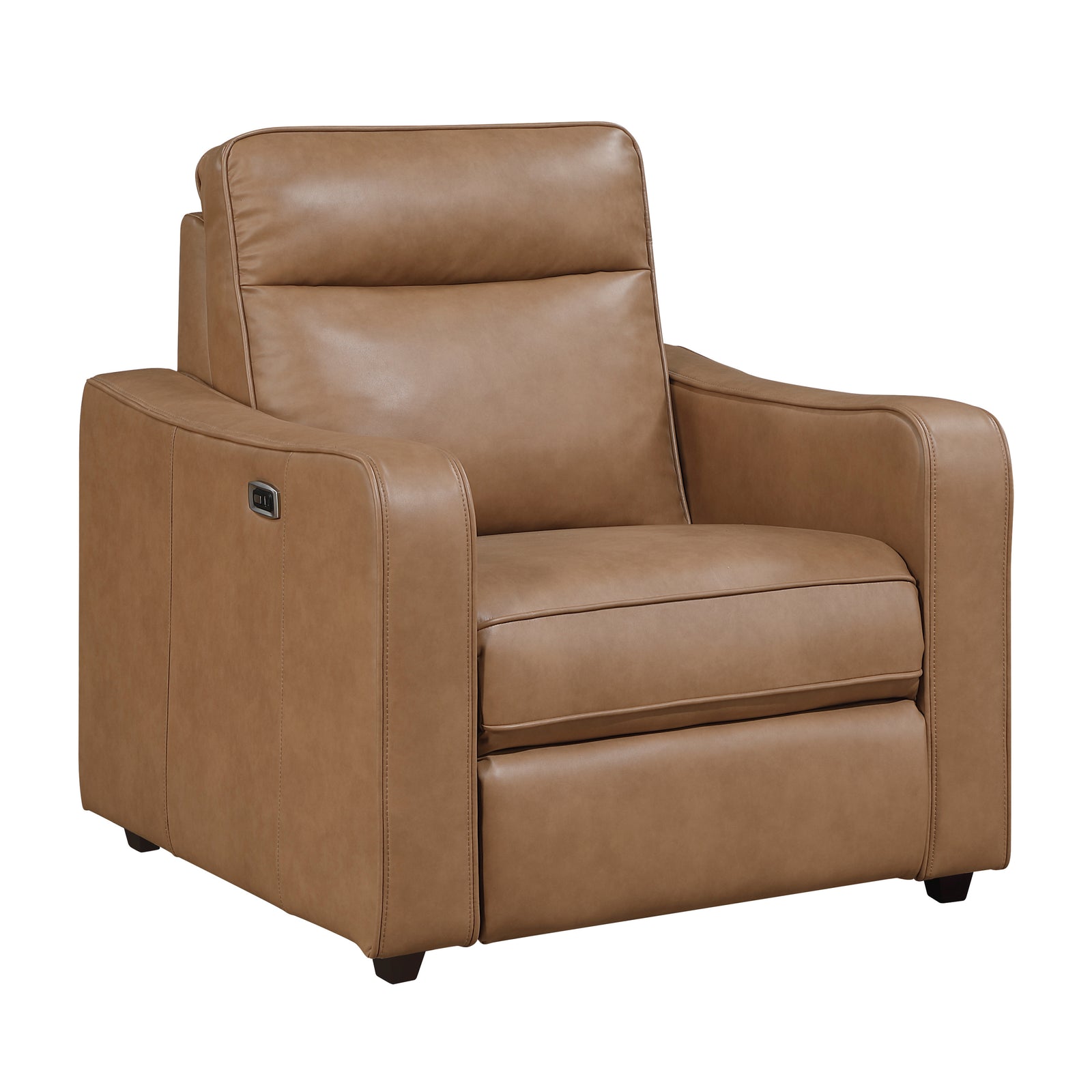 Orlin Faux Leather Power Reclining Chair with Curved Track Arms