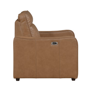 Orlin Faux Leather Power Reclining Chair with Curved Track Arms