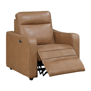 Orlin Faux Leather Power Reclining Chair with Curved Track Arms