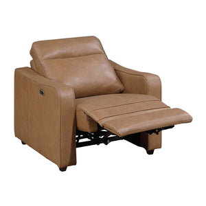 Orlin Faux Leather Power Reclining Chair with Curved Track Arms