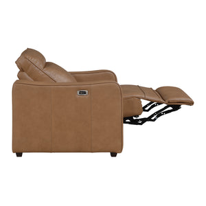 Orlin Faux Leather Power Reclining Chair with Curved Track Arms