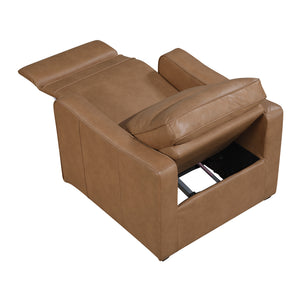 Orlin Faux Leather Power Reclining Chair with Curved Track Arms