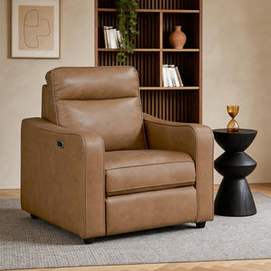 Orlin Faux Leather Power Reclining Chair with Curved Track Arms