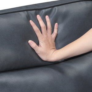 Orlin Faux Leather Power Double Reclining Loveseat with Curved Track Arms