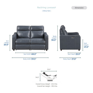Orlin 2-Piece Faux Leather Living Room Sofa Set with Curved Track Arms