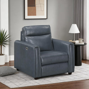 Orlin Faux Leather Power Reclining Chair with Rounded Track Arms