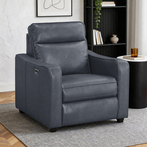 Orlin Faux Leather Power Reclining Chair with Curved Track Arms