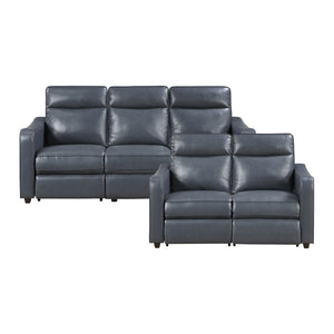 Orlin 2-Piece Faux Leather Living Room Sofa Set with Curved Track Arms