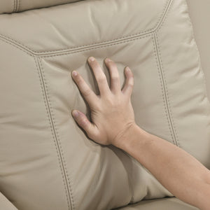 Zaria Leather Match Manual Double Reclining Love Seat with Center Console