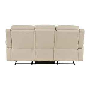 Zaria Leather Match Manual Double Reclining Sofa