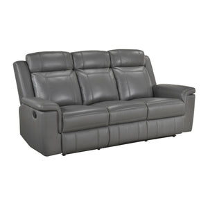 Zaria Leather Match Manual Double Reclining Sofa