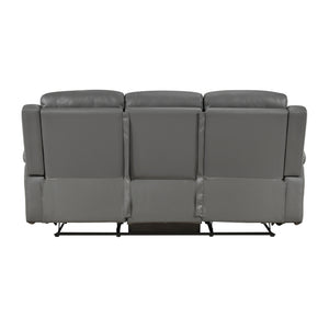 Zaria Leather Match Manual Double Reclining Sofa