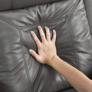 Zaria Leather Match Manual Double Reclining Sofa