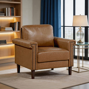 Halston Faux Leather Living Room Chair
