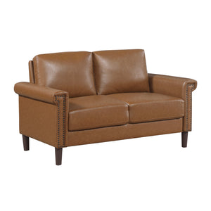 Halston Faux Leather Living Room Loveseat