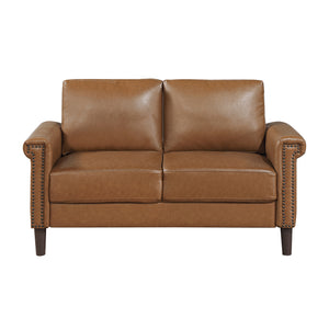 Halston Faux Leather Living Room Loveseat
