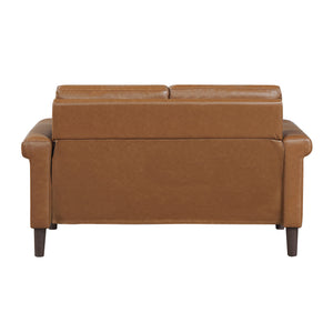 Halston Faux Leather Living Room Loveseat